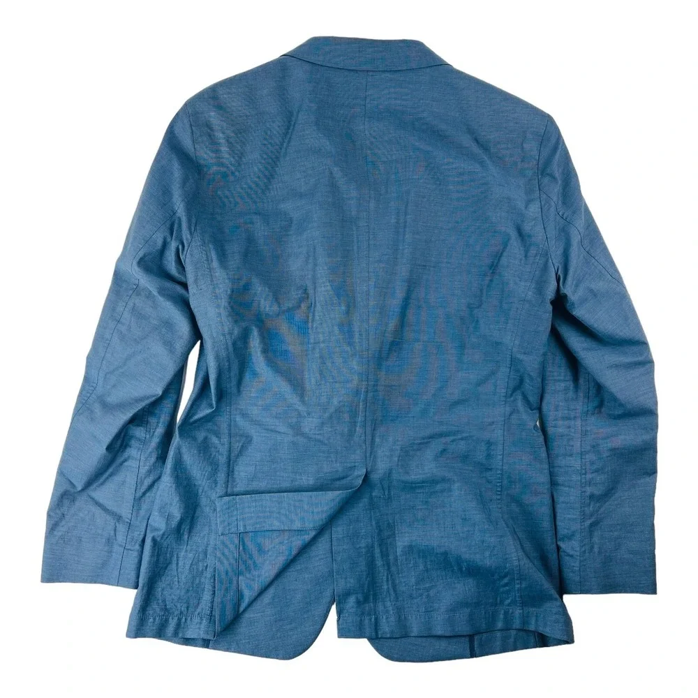 John Varvatos Star USA Luxe Blue Cotton 2 Button 1 Vent Peak Lapel‎ Blazer 42R